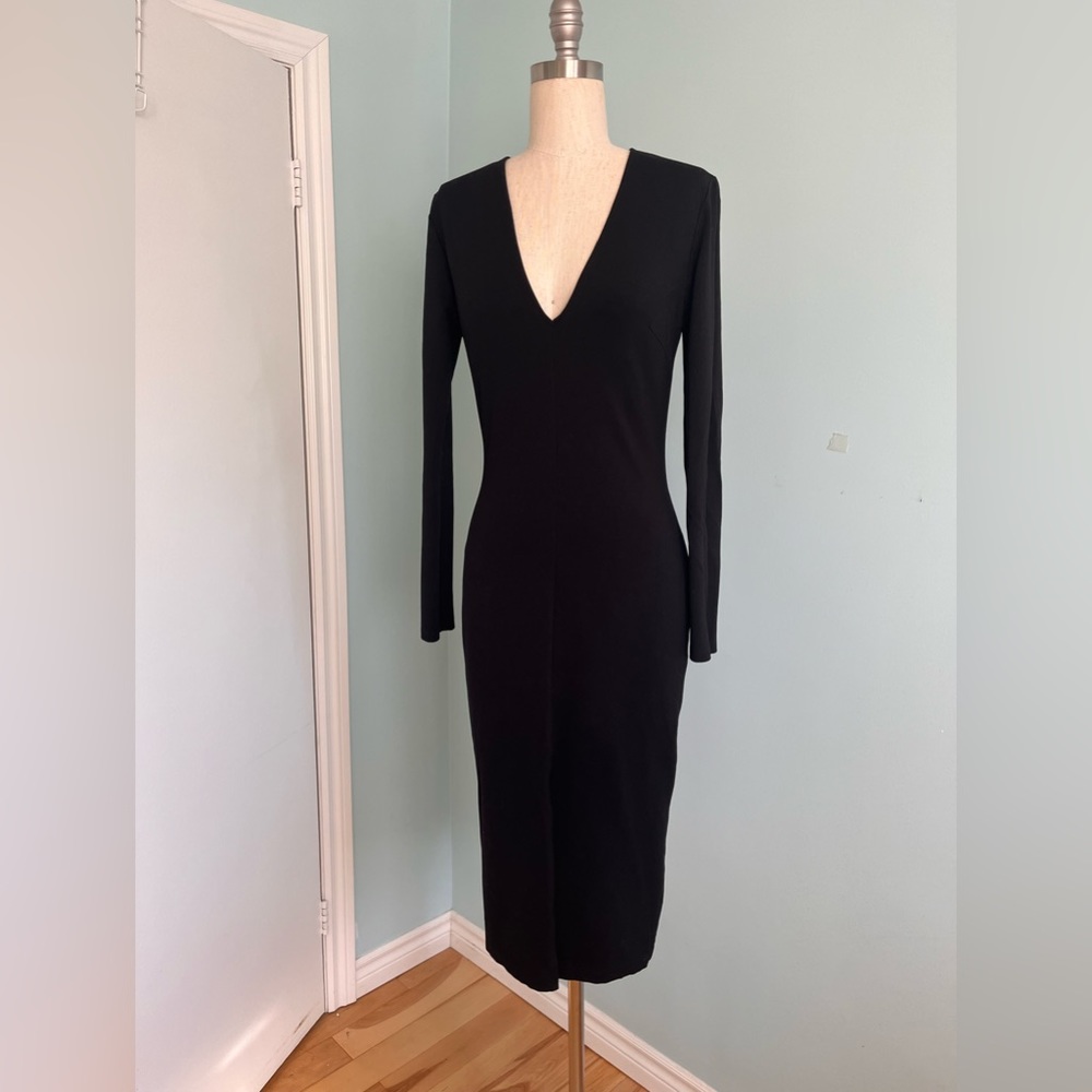 Vijo Couture Black party dress Valentin’s day V - neckline S